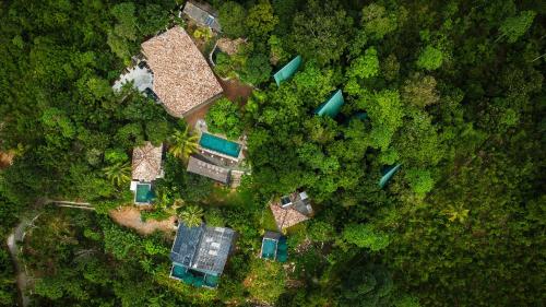 an overhead view of a house in the forest at Villa Hillcrest Weligama in Weligama