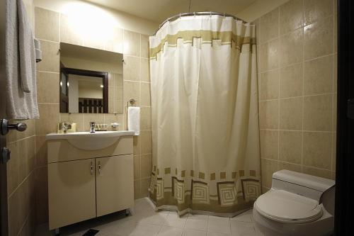 Koupelna v ubytování Park Resort Aghveran