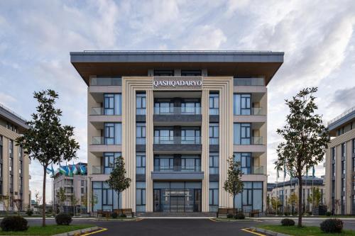 an architectural rendering of a building at Qashqadaryo Hotel Olympic Village in Tashkent