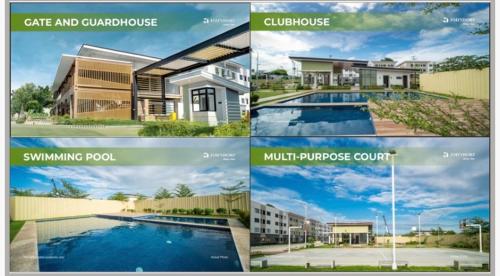 a collage of pictures of houses and a swimming pool at Plumera Condo Near Airport Malls & Schools with Elevator125 in Lapu Lapu City