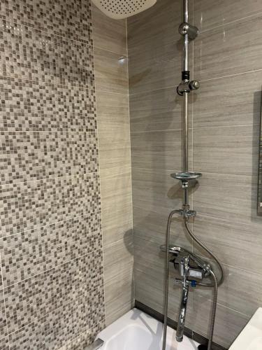 a bathroom with a shower with a toilet and a sink at Villa in Nork in Yerevan