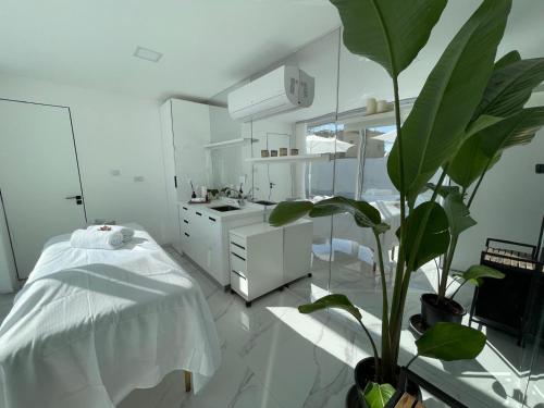 Køkken eller tekøkken på Vacation unit in villa with heated pool and sauna יחידת נופש בוילה עם בריכה מחוממת