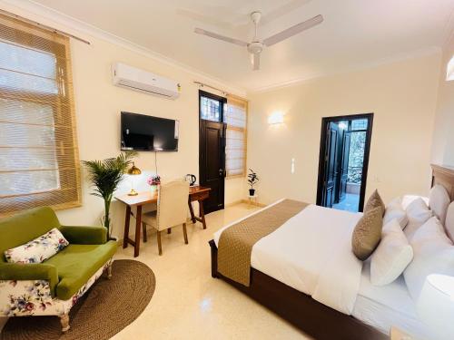 En eller flere senge i et værelse på South Delhi Residency, South Extension New Delhi