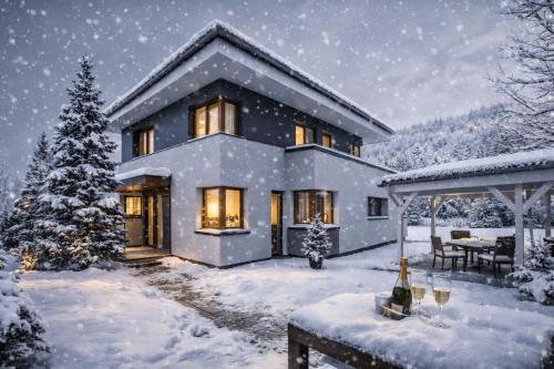 Serenity Luxusní vila s vířivkou a zahradou u Prahy om vinteren