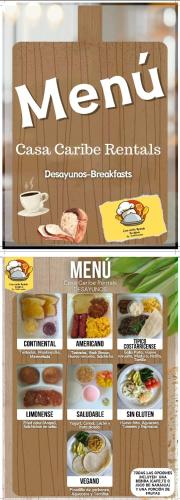 un prospectus pour un restaurant McDonald's avec un menu dans l'établissement HOSTEL CASA MARINA, à Puerto Limón