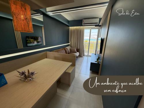 Khu vực ghế ngồi tại Beira-Mar Sofisticado com Vista Mar e Piscina 02