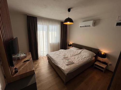 En eller flere senge i et værelse på Mario Studio Craiova