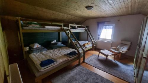 Postel nebo postele na pokoji v ubytování Prázdninový dům u Špičáku