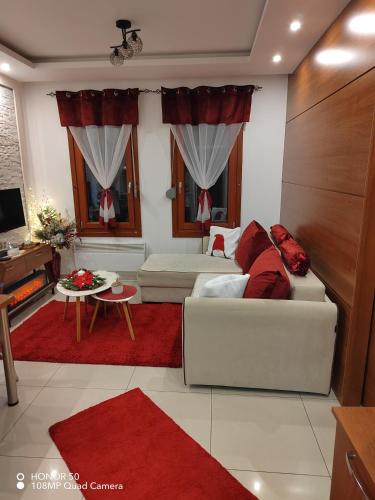 Svetainės erdvė apgyvendinimo įstaigoje Vesna Apartman