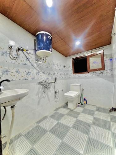 a bathroom with a sink and a toilet at Pinewood View Homestay in Shimla