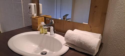 Et badeværelse på Duplex-Chalet entre Lac et Montagne avec Balcon