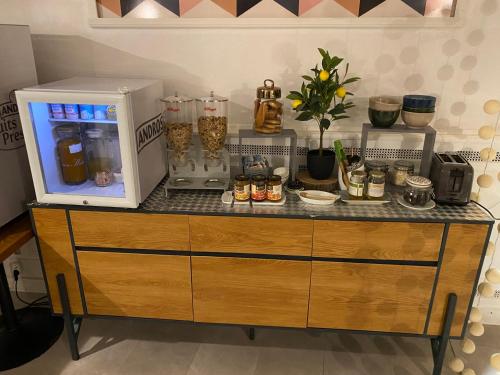 Nhà bếp/bếp nhỏ tại Aux Vendanges de Bourgogne