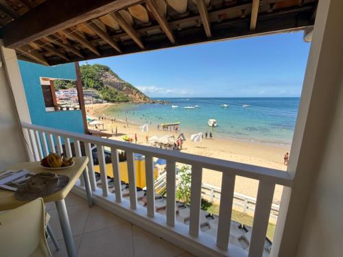 a balcony with a view of the beach at Casa Varandão, 1ª praia, Morro de São Paulo in Cairu