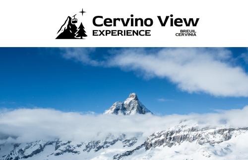 a picture of a mountain with the words geneino view experience at Ski Gate - Main Street by Cervino View Experience in Breuil-Cervinia
