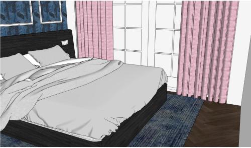 un'illustrazione di un letto in una camera da letto di De Hombrake, Bed & Breakfast a Wilp