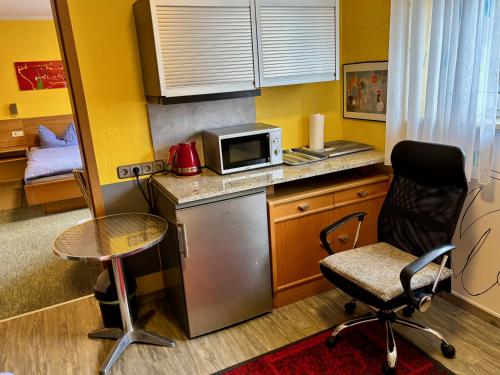 Nhà bếp/bếp nhỏ tại Pension Wolkenrasen