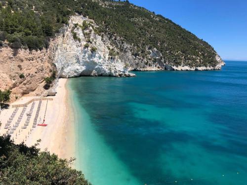an aerial view of a beach and the ocean at Baia Delle Zagare - Handwritten Collection in Mattinata