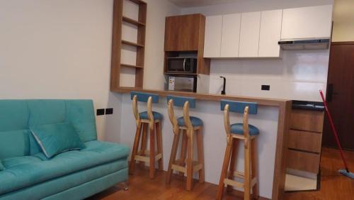 Kuchyň nebo kuchyňský kout v ubytování Monoambiente Acogedor
