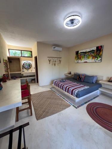 Een zitgedeelte bij Atenea Holbox