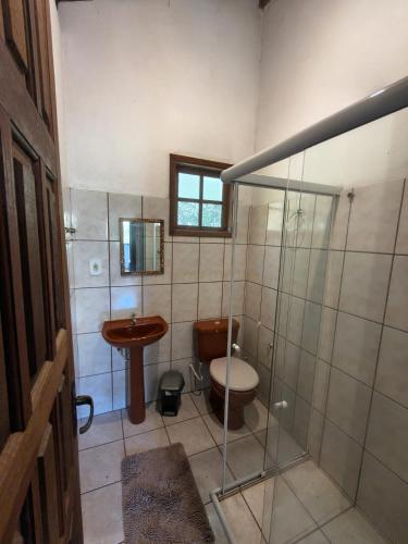 Koupelna v ubytování Casa Maia Sana Hostel