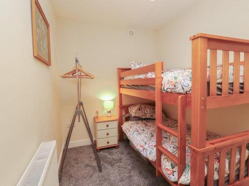 a bedroom with a bunk bed and a ladderweredweredweredwered at 20 Lorton Street in Cockermouth