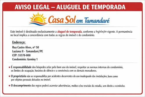 Et logo, certifikat, skilt eller en pris der bliver vist frem på Casa Sol Tamandaré