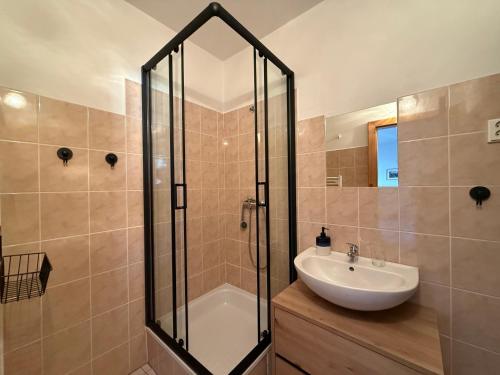 Phòng tắm tại Penzion Pod Třebouňákem