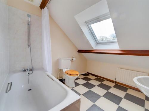 a bathroom with a toilet and a tub and a sink at 2 Bed in Godshill oc-ic072 in Godshill