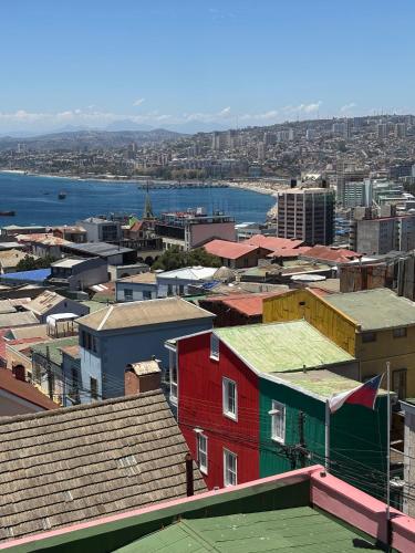 Udsigt til Valparaíso eller udsigt til byen taget fra lejligheden