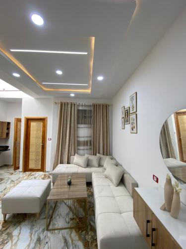 Et opholdsområde på Appartement Les Vagues Bleues