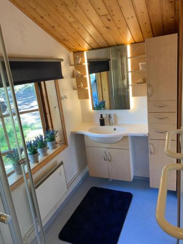 Et badeværelse på Munkholmens smultronställe