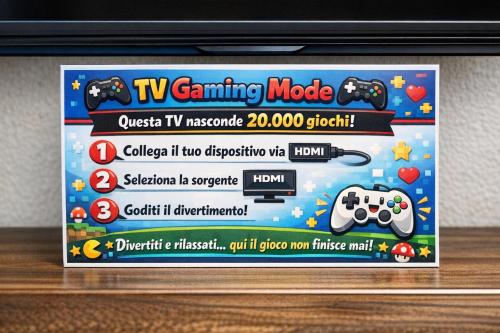 a video game console screen with a wii gaming mode at loft style taverna in Aversa