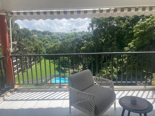 En balkon eller terrasse på Grand Studio avec piscine - Les Cyclades - Didier