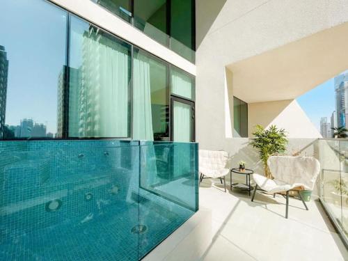 Calm Luxe 1BR Suite in Binghatti Royale with Parking!