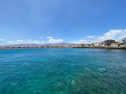 a view of a large body of water at MarMontaña in Arinaga