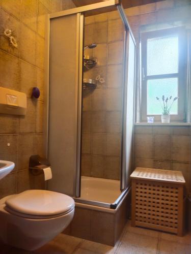 Et badeværelse på Two bedroom Apartment in Sankt Englmar, Bavaria