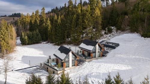 Luxury Houses Łapsze om vinteren