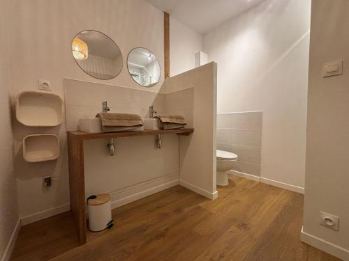 un bagno con lavandino e WC di La Douce Parenthèse a Loudun