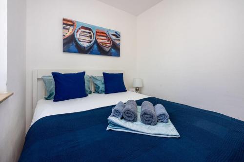 Helles Apartment nur 300 Meter zum Strand mit Meerblick, Grillplatz, Waschmaschine