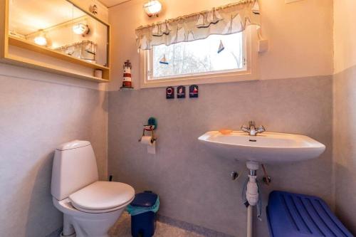 un piccolo bagno con lavandino e WC di KRO892-Hallaryd-Kalvshult-2532 a Kalvshult