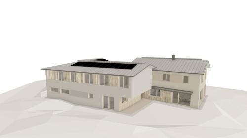 a rendering of a house with solar panels at JONI Apartments Berwang in Berwang
