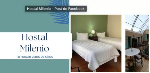 Een bed of bedden in een kamer bij Hospedaje Milenio