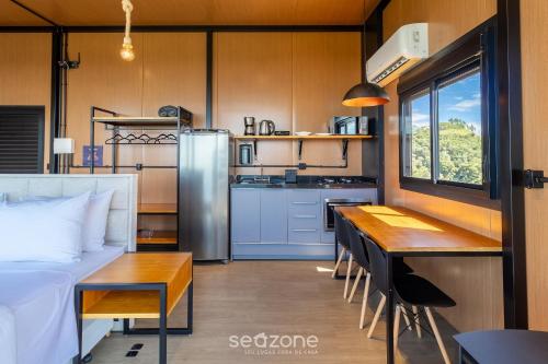 Køkken eller tekøkken på Cabana romântica com vista incrível VST040