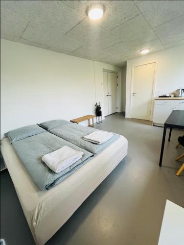 a bedroom with a large bed in a room at Vejle, Urhoej - Guest Suite in Vejle