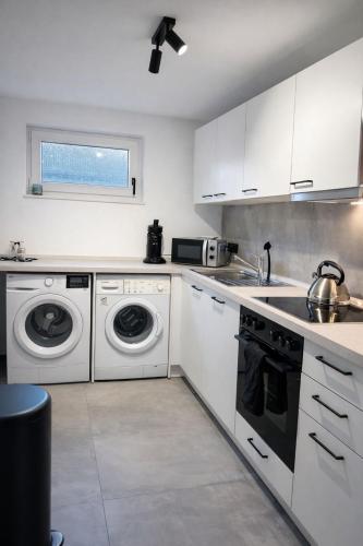 Køkken eller tekøkken på Modernes ruhiges Appartement mitten in Bad Rappenau mit Frühstück