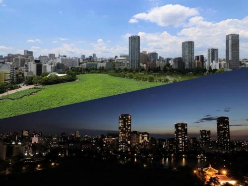 Udsigt til Tokyo eller udsigt til byen taget fra hotellet