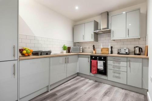Køkken eller tekøkken på Modern Studio Apartment in Central Rotherham