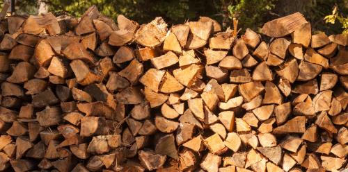 a pile of wood stacked up on top of each other at Sheltered Nook On Tillamook Bay in Bay City