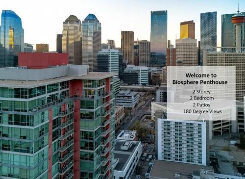a view of a city skyline with buildings at 2 Storey Penthouse Panoramic Views Parking Stampede in Calgary