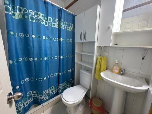 Koupelna v ubytování Cabañas entre Talca y Maule, en Piedras Blancas